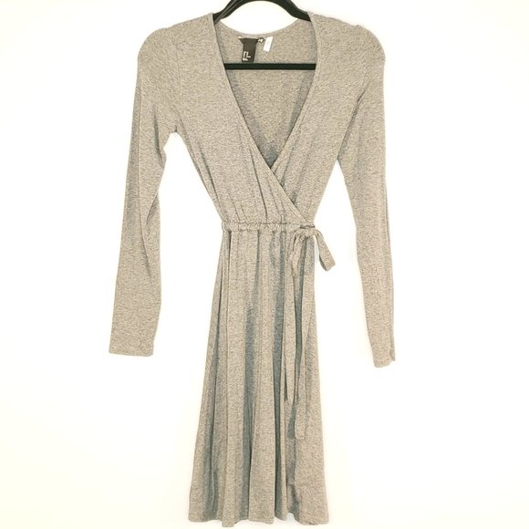 H&M Dresses & Skirts - Heather Grey Jersey Wrap Dress